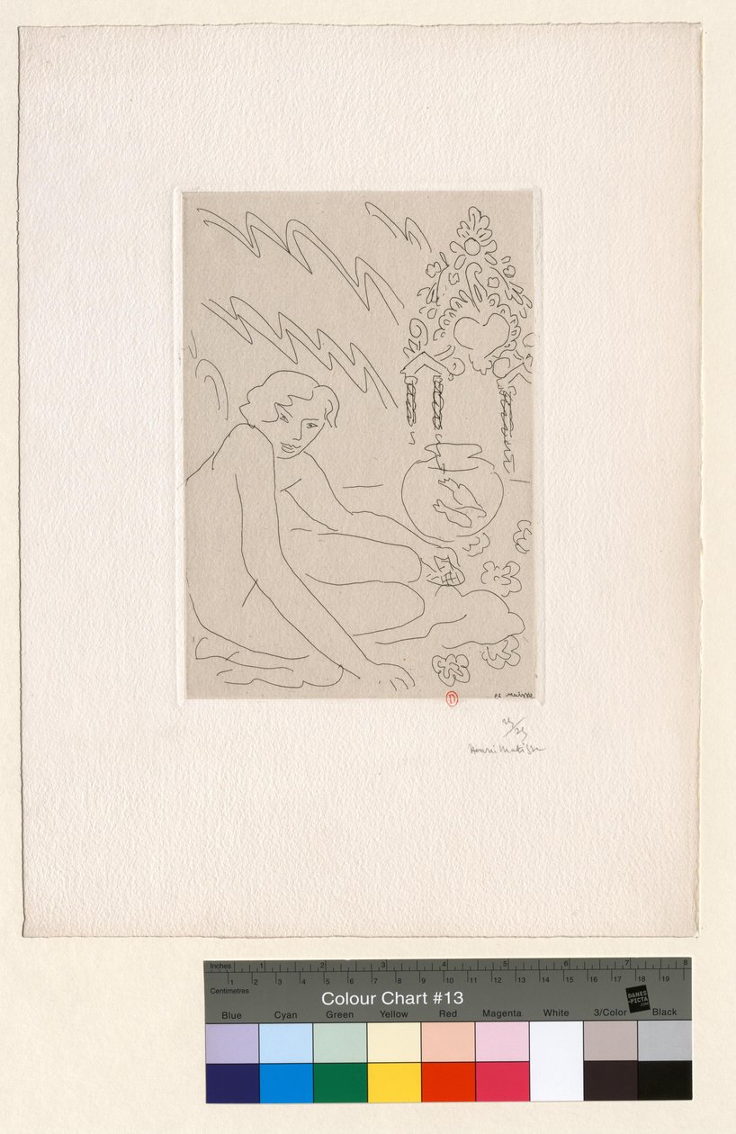 Naakt voor een Marokkaanse spiegel door Henri Matisse