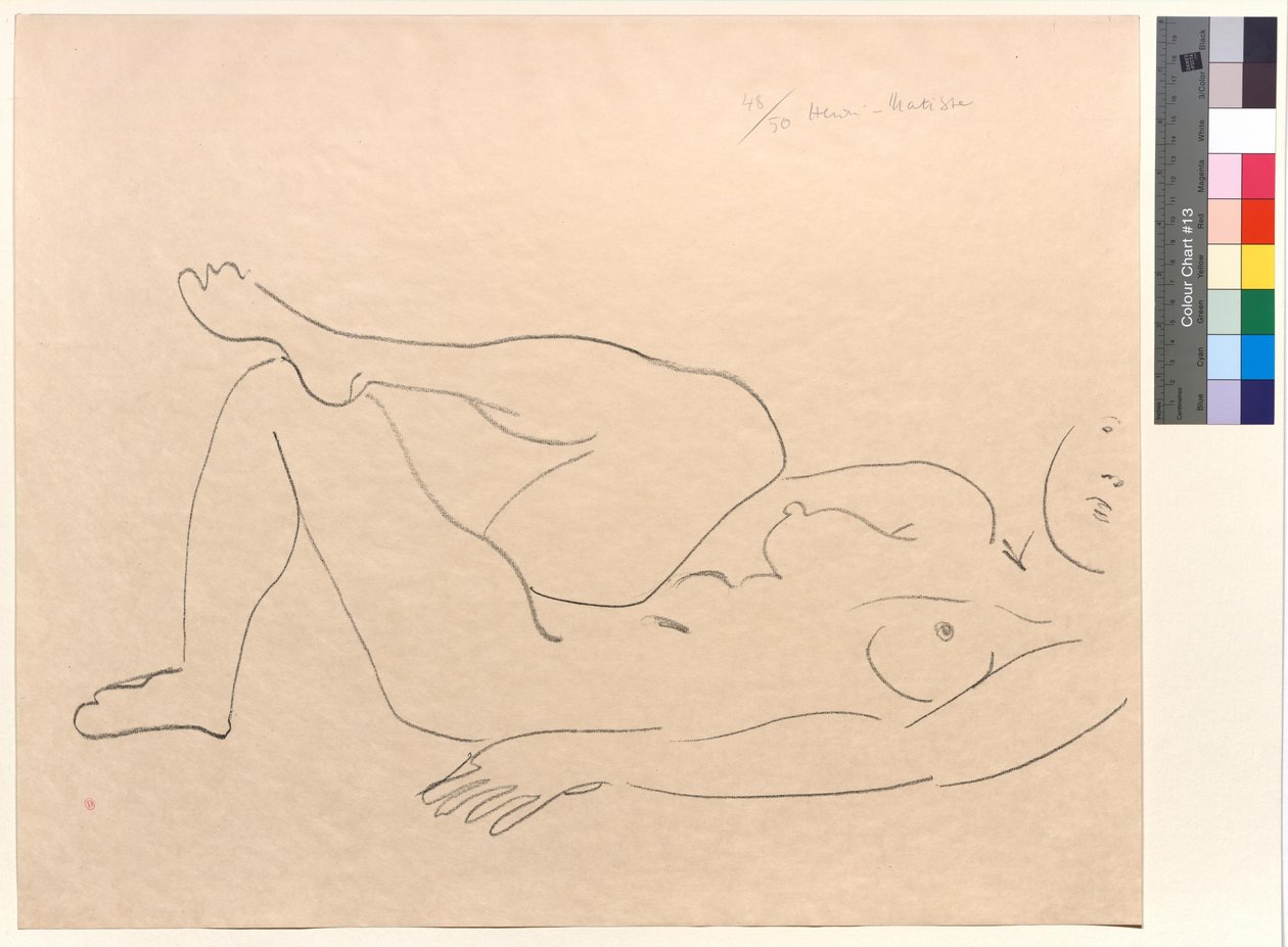 Naaktligging met onvolledig weergegeven gezicht: Studie van de benen door Henri Matisse