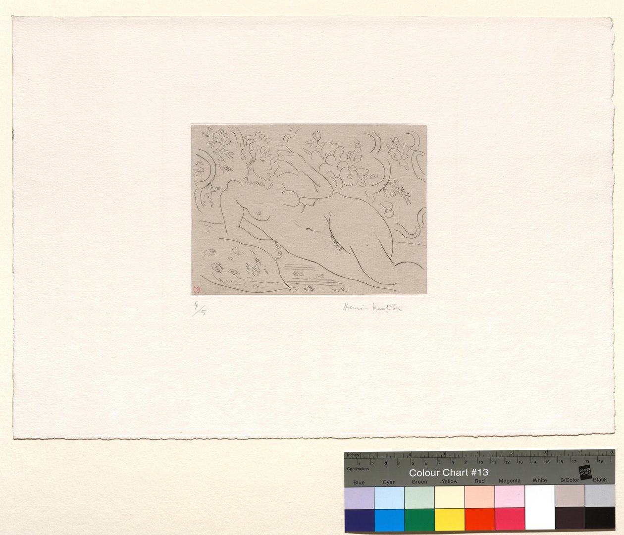 Naakt, interieur met bloemen door Henri Matisse