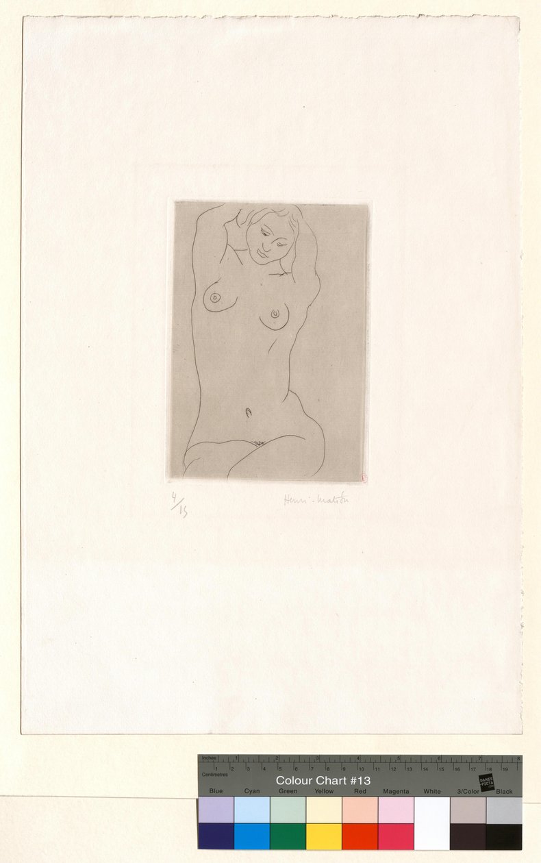 Naakt, de armen boven het hoofd door Henri Matisse