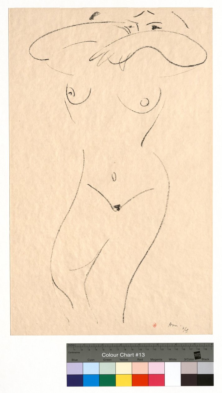Naakt, liggend, met de armen voor de ogen door Henri Matisse