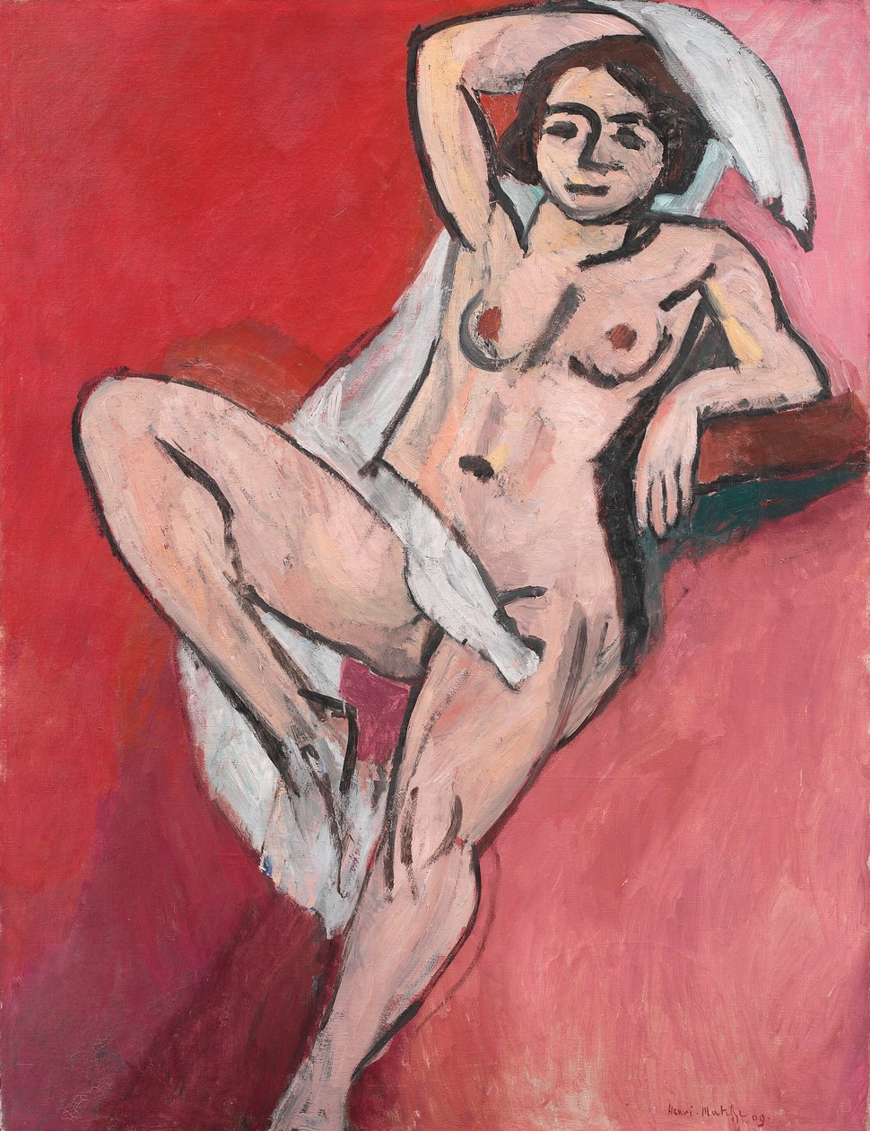 Naakt met een witte sjaal door Henri Matisse