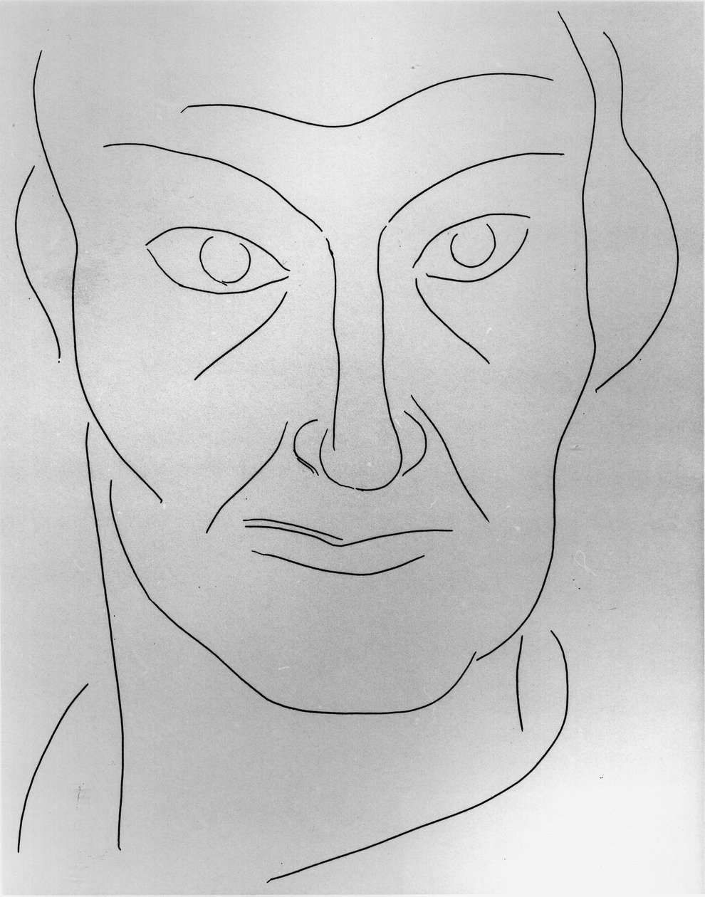 Portret van Charles Baudelaire (1821-67), illustratie voor Gedichten van Stephane Mallarme (1842-98) 1932 (pen  inkt op papier) (z/w foto) door Henri Matisse