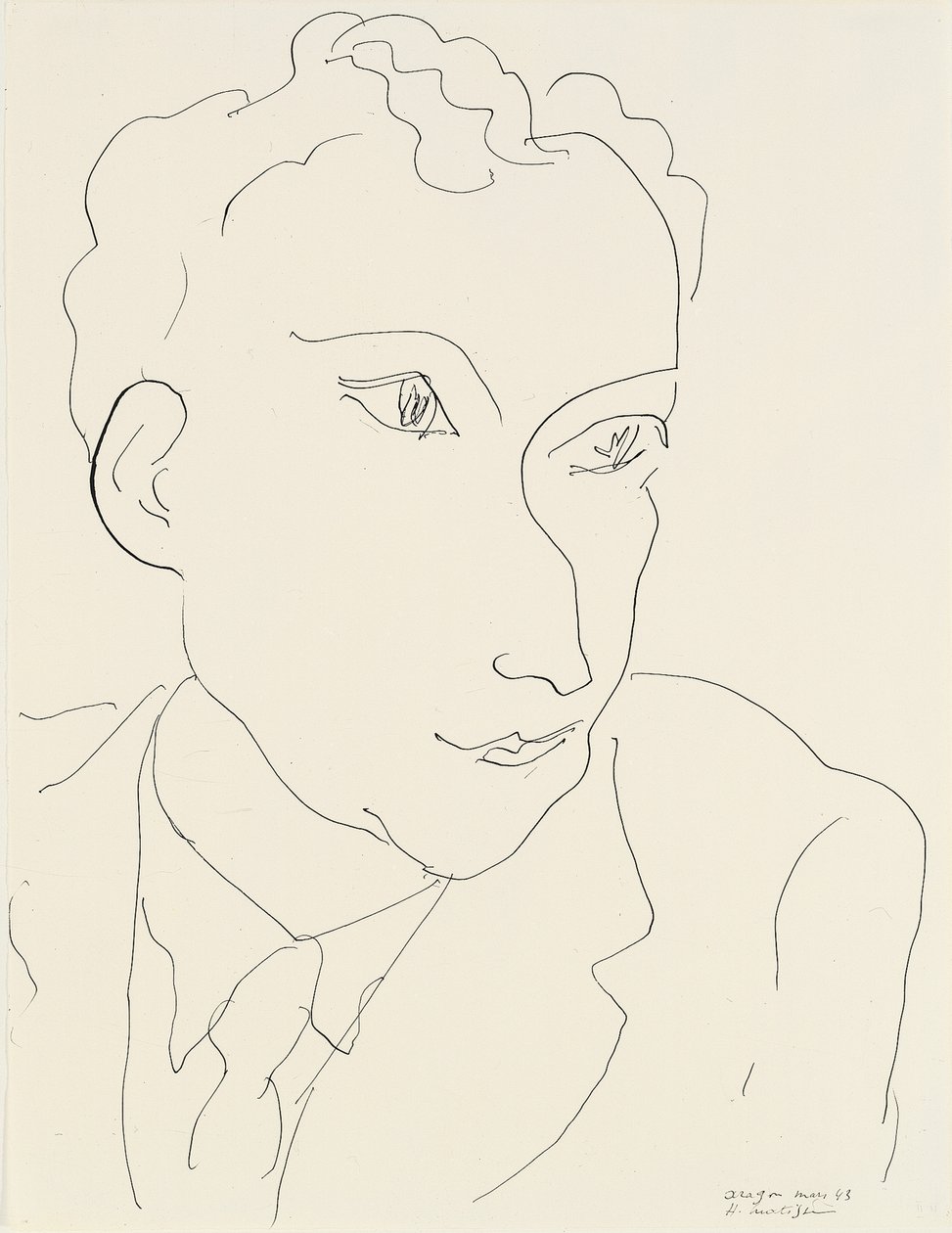 Portret van Louis Aragon door Henri Matisse