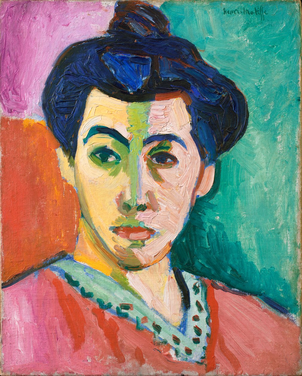 Portret van Madame Matisse. De groene lijn door Henri Matisse