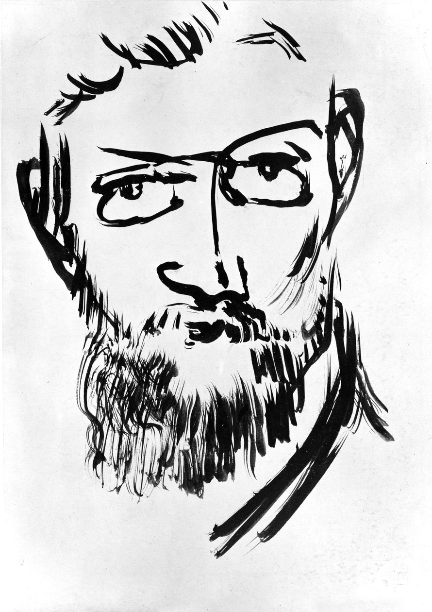 Zelfportret van Henri Matisse (1869-1954) ca. 1900 (tekening) door Henri Matisse