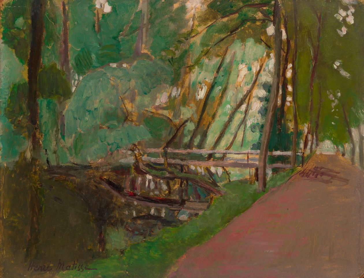Sous-bois, ca. 1902-1903 (olieverf op papier op paneel) door Henri Matisse