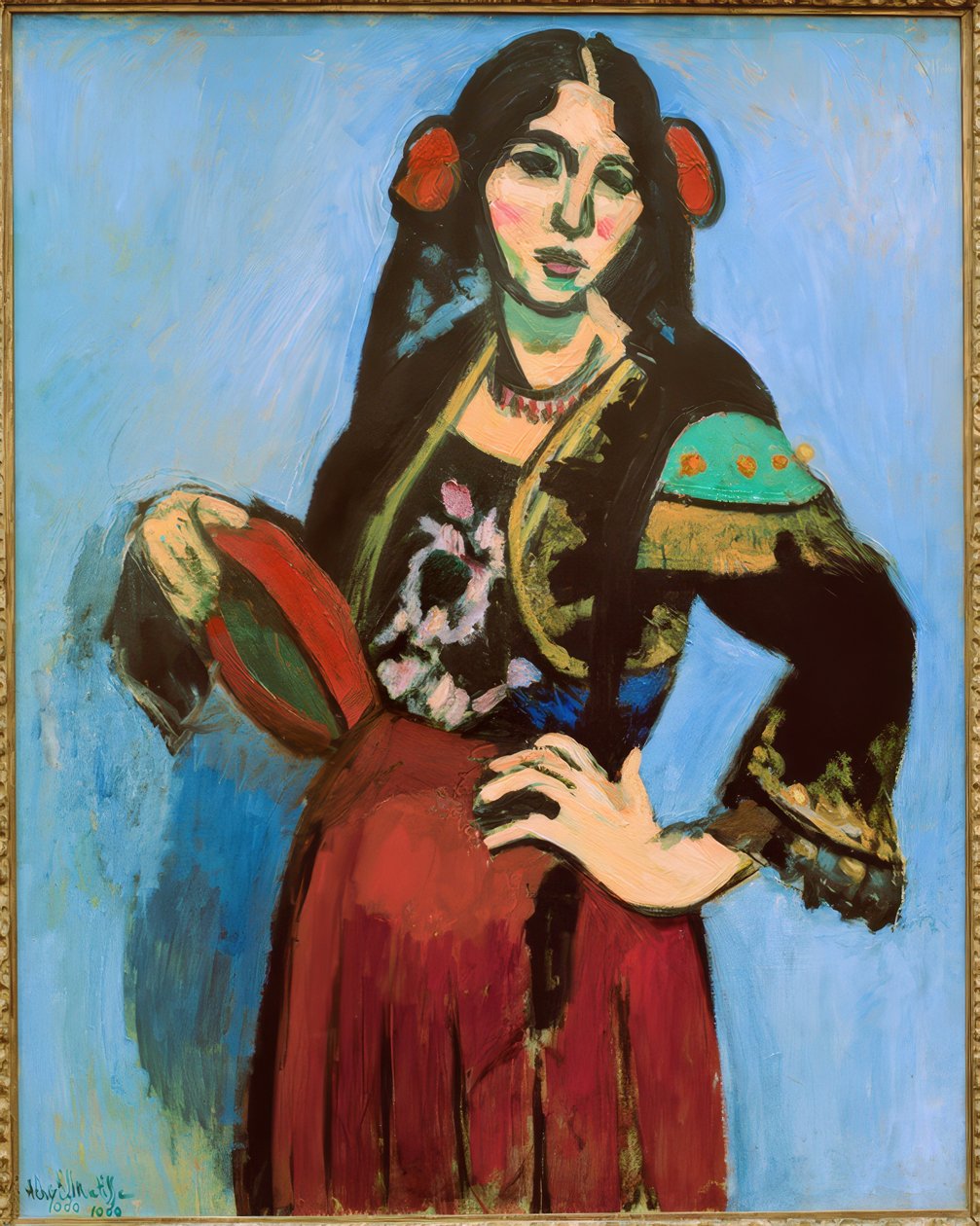 Spaanse vrouw met tamboerijn door Henri Matisse
