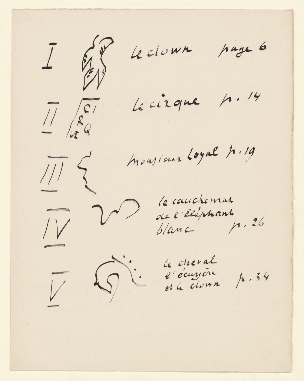Beeldentabel 1. Uit “Jazz”. P. 149 door Henri Matisse
