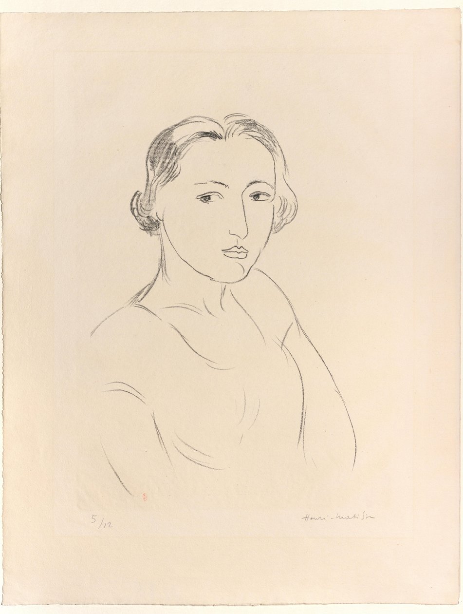 Hoofd van een jonge vrouw door Henri Matisse