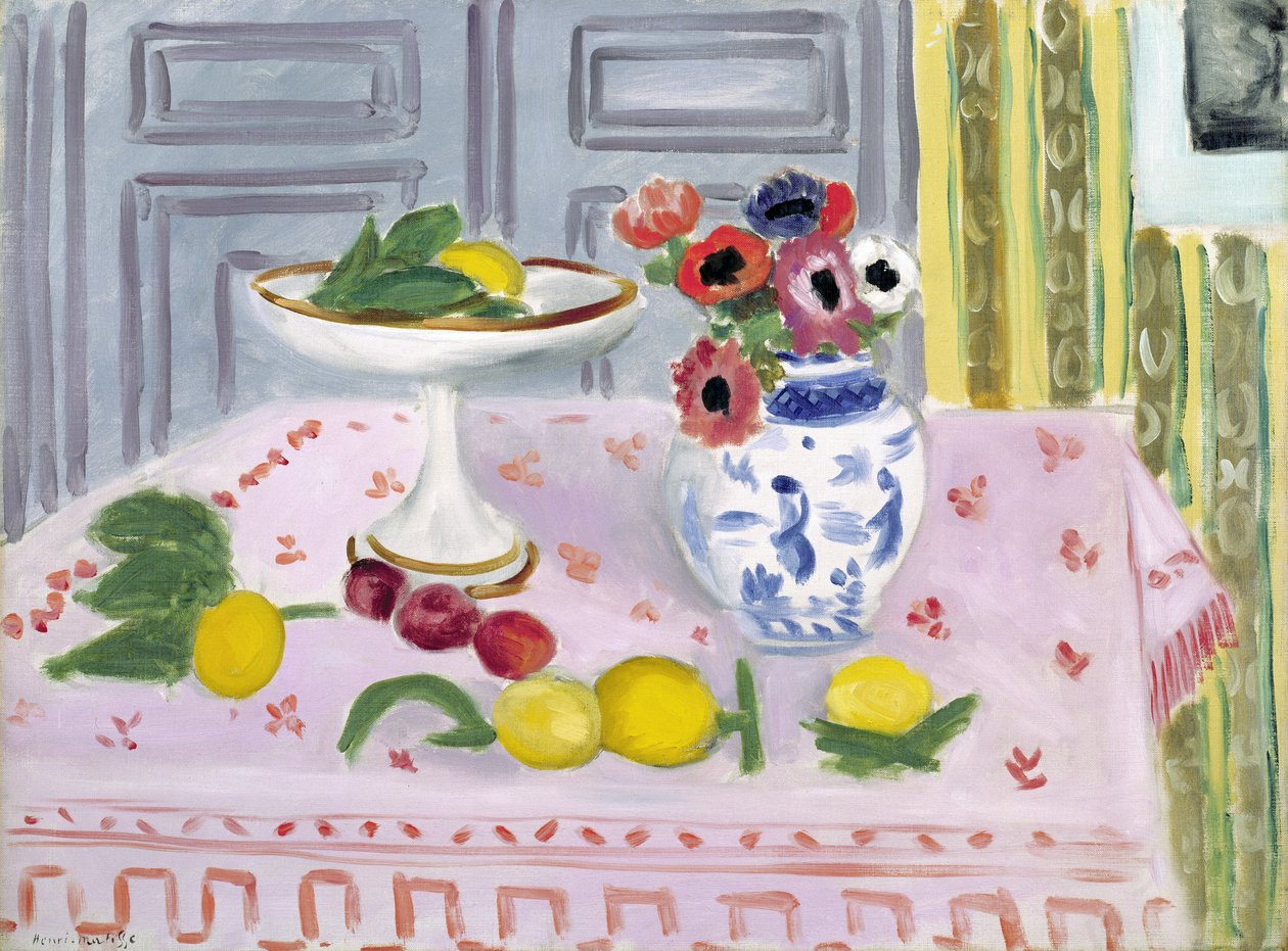 Het roze tafelkleed door Henri Matisse