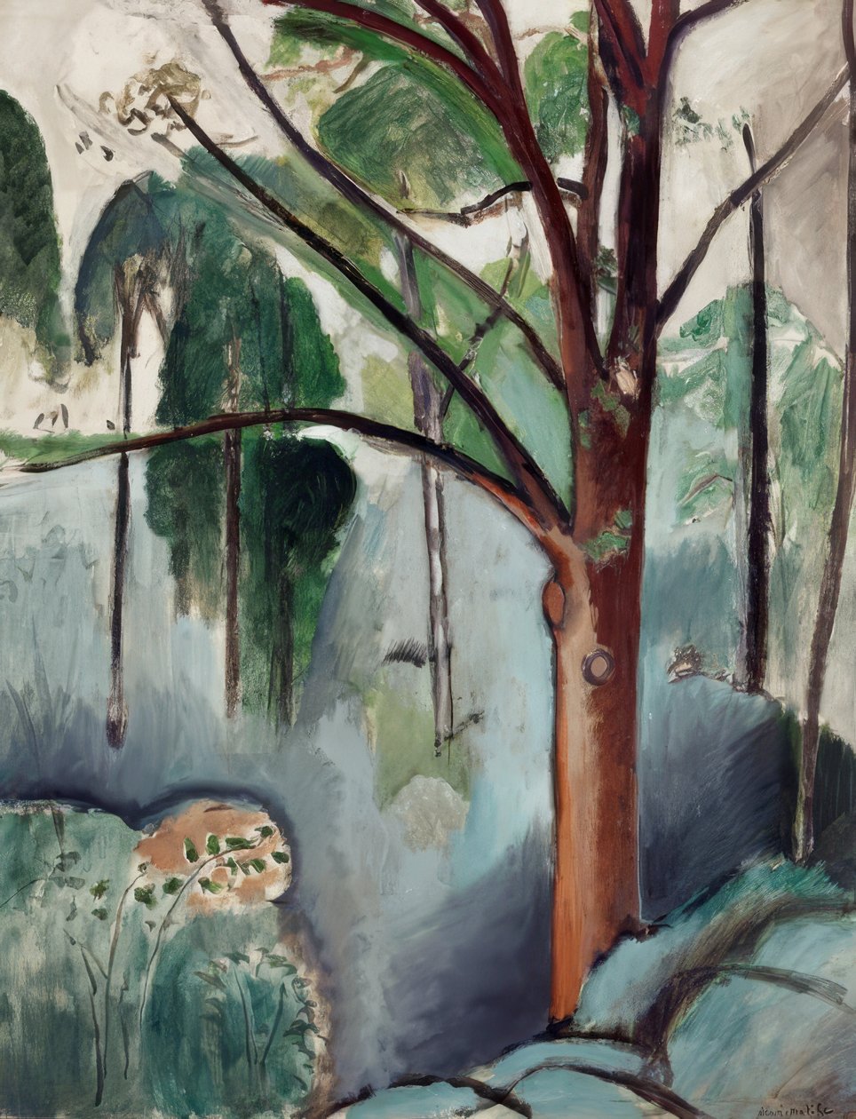 Bomen aan het meer in Trivaux door Henri Matisse