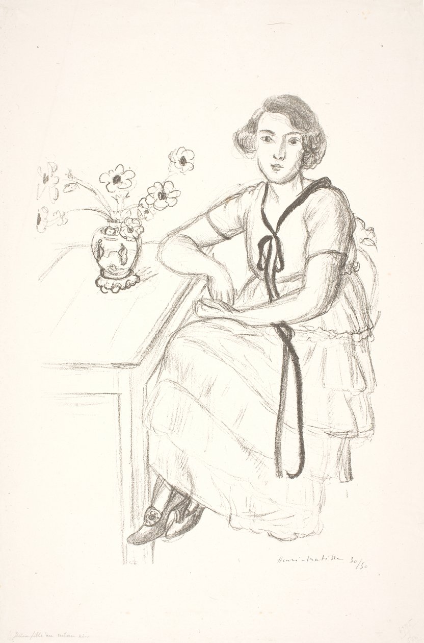 Jonge vrouw met zwart sierlint door Henri Matisse