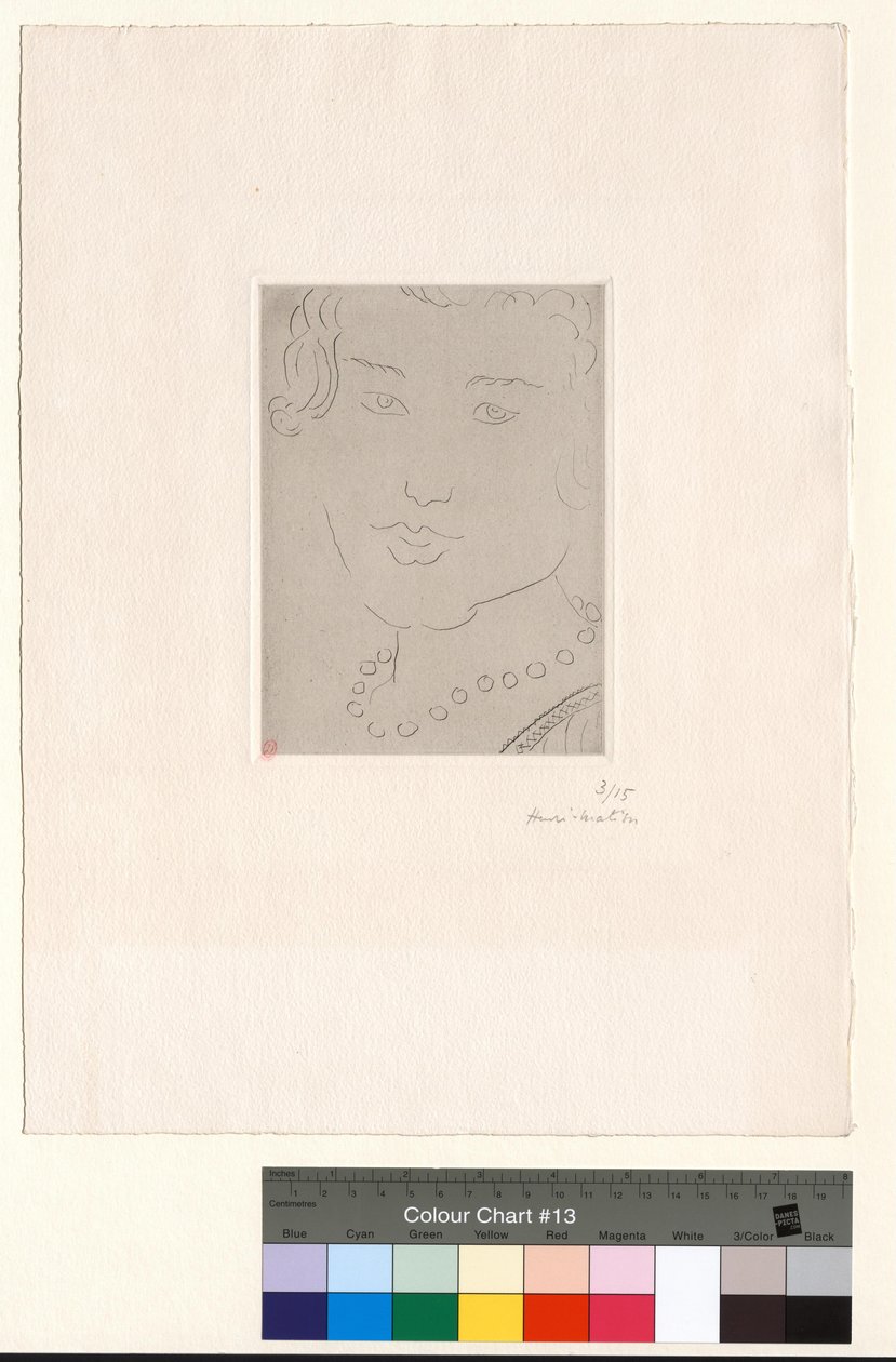 Gezicht met parelketting door Henri Matisse