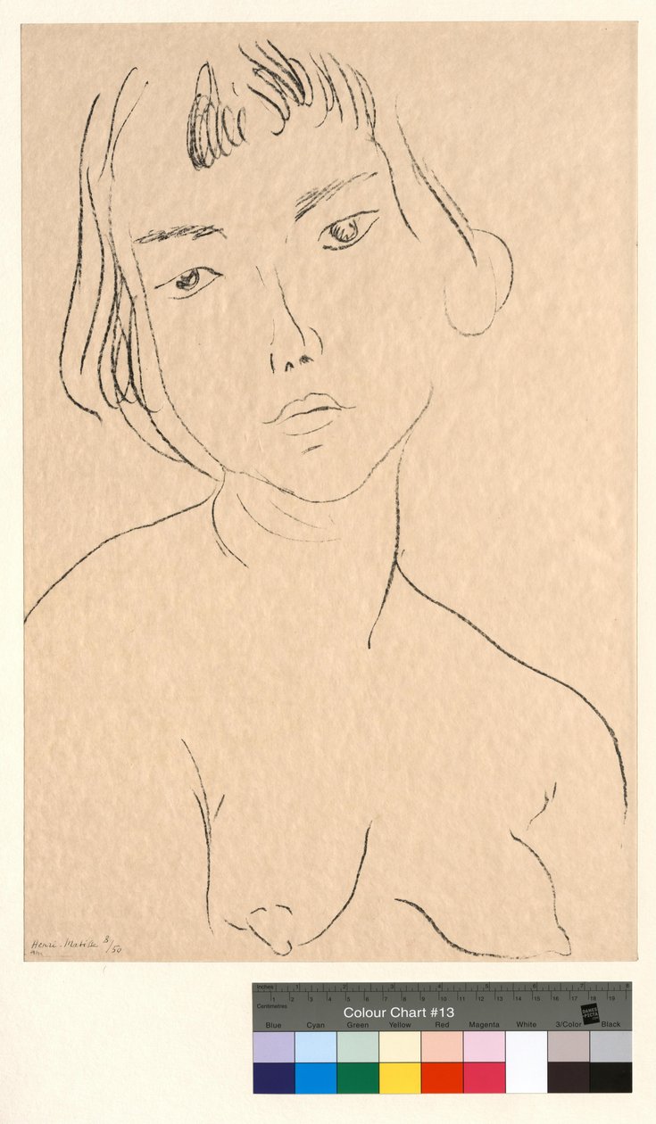 Het gezicht is lichtjes naar links gekanteld door Henri Matisse