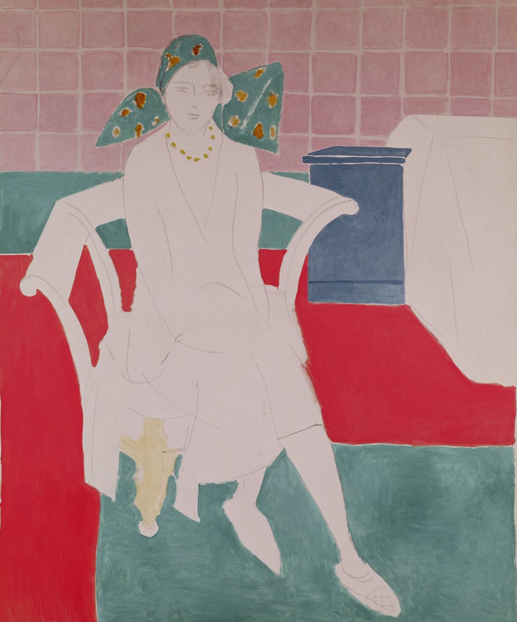 Vrouw met madras hoed door Henri Matisse