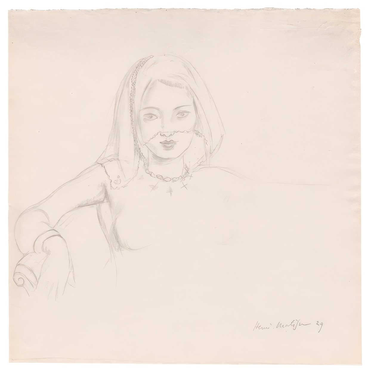 Jonge vrouw met sluier door Henri Matisse