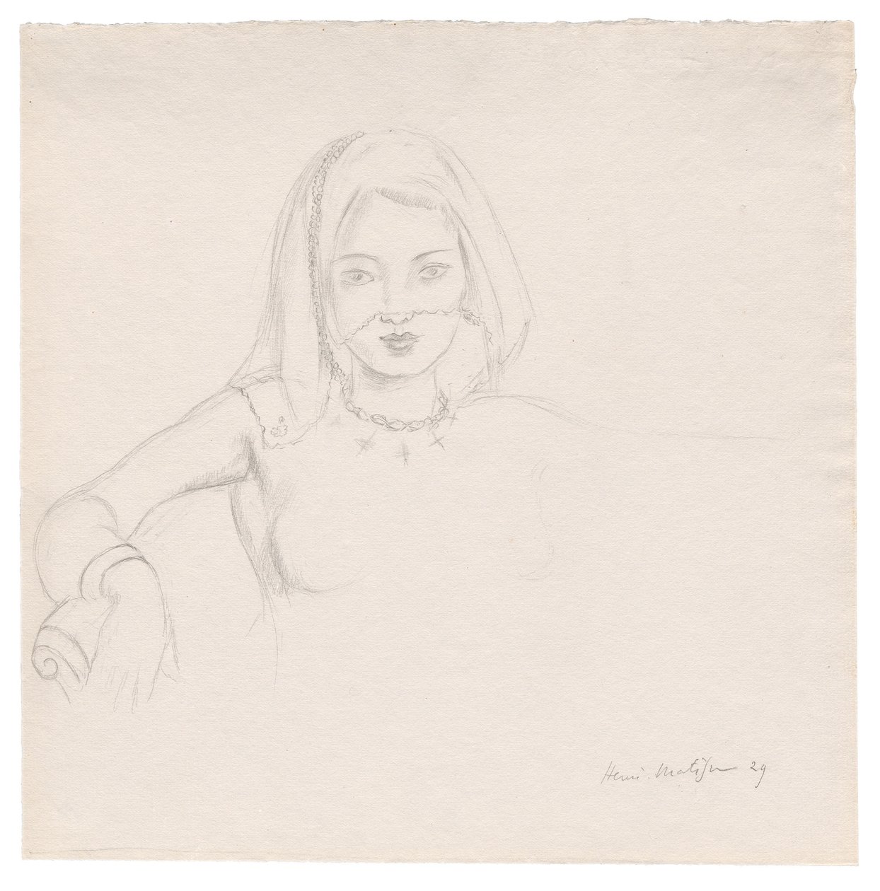 Jonge vrouw met een sluier door Henri Matisse