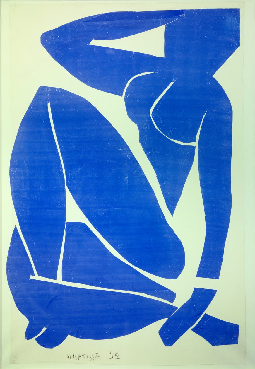 nu bleu III 1952 (Tekening, papierlijm) door Henri Matisse