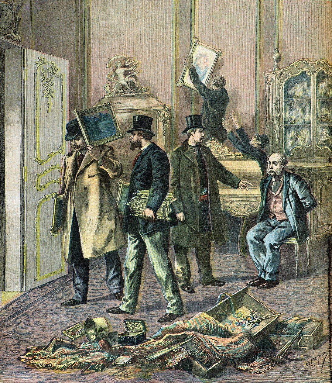 Inbraak in een groot Parijs hotel door Henri Meyer