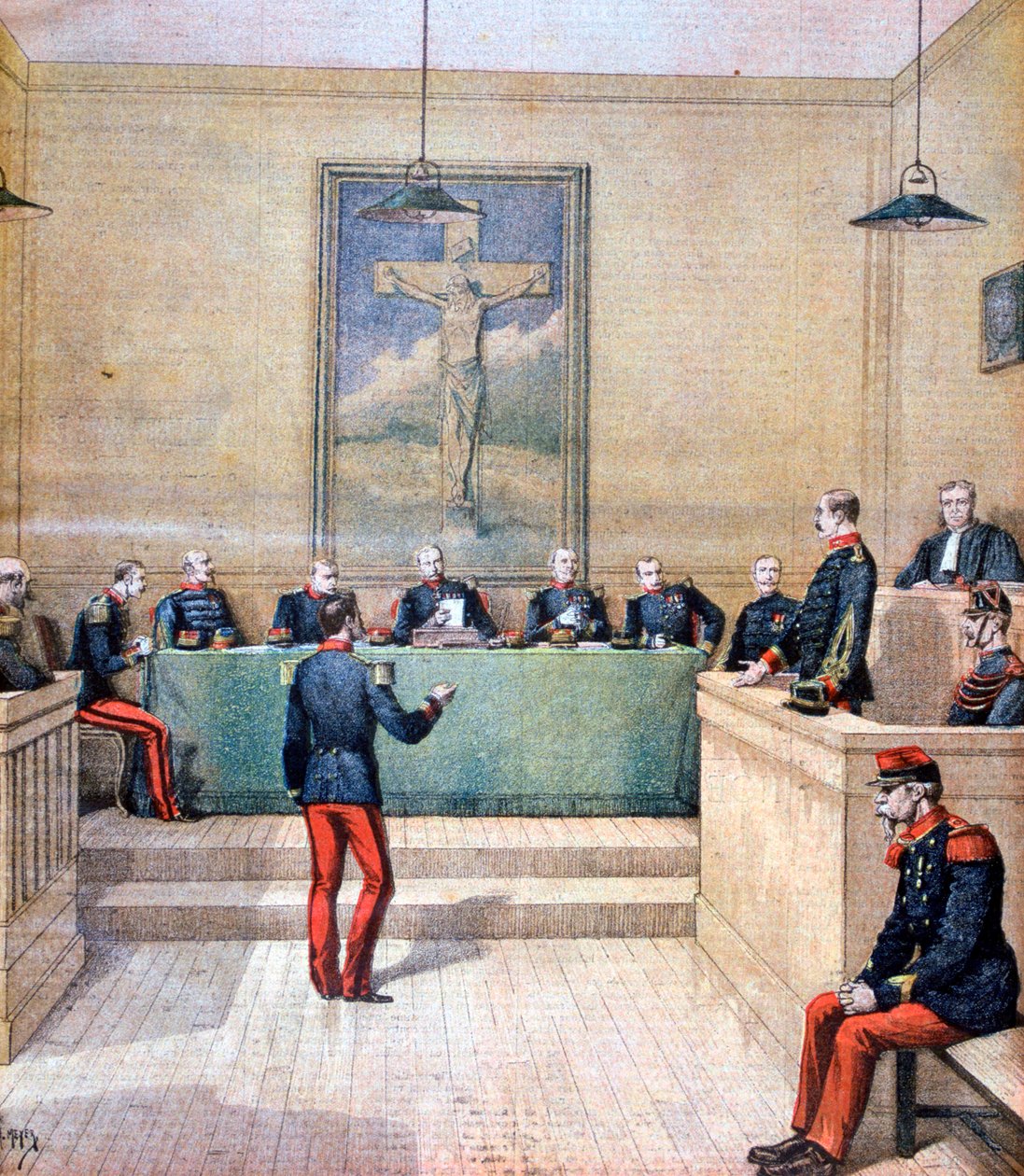 Kapitein Dreyfus voor de krijgsraad door Henri Meyer