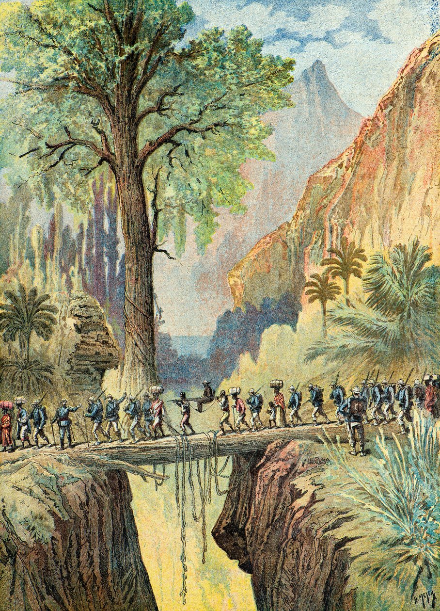 Charles Le Myre de Vilers en de Franse kolonisten,1895 (Illustratie) door Henri Meyer