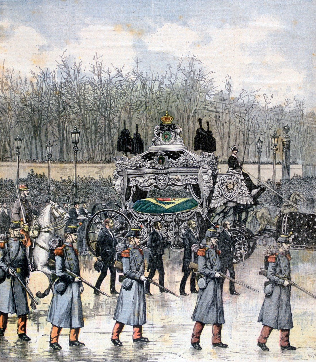Begrafenis van de keizer van Brazilië, 1891 door Henri Meyer