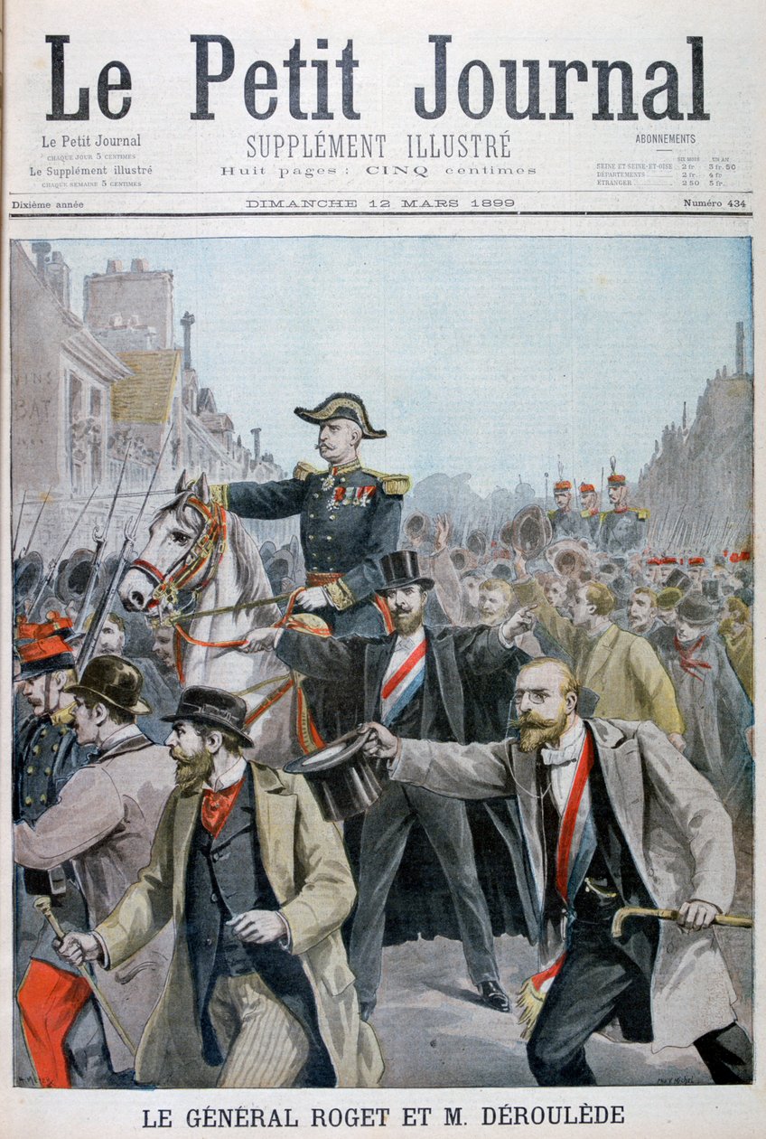 Paul Déroulède grijpt het hoofdstel van Generaal Roget, Parijs, 1899 door Henri Meyer