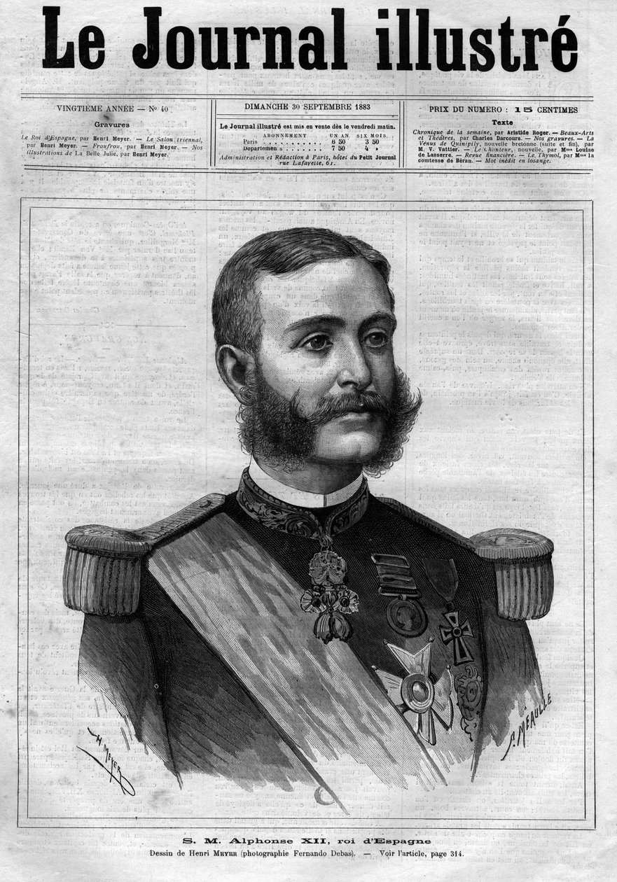 Portret van Alfonso XII van Spanje (1857-1885), koning van Spanje - Omslag van 