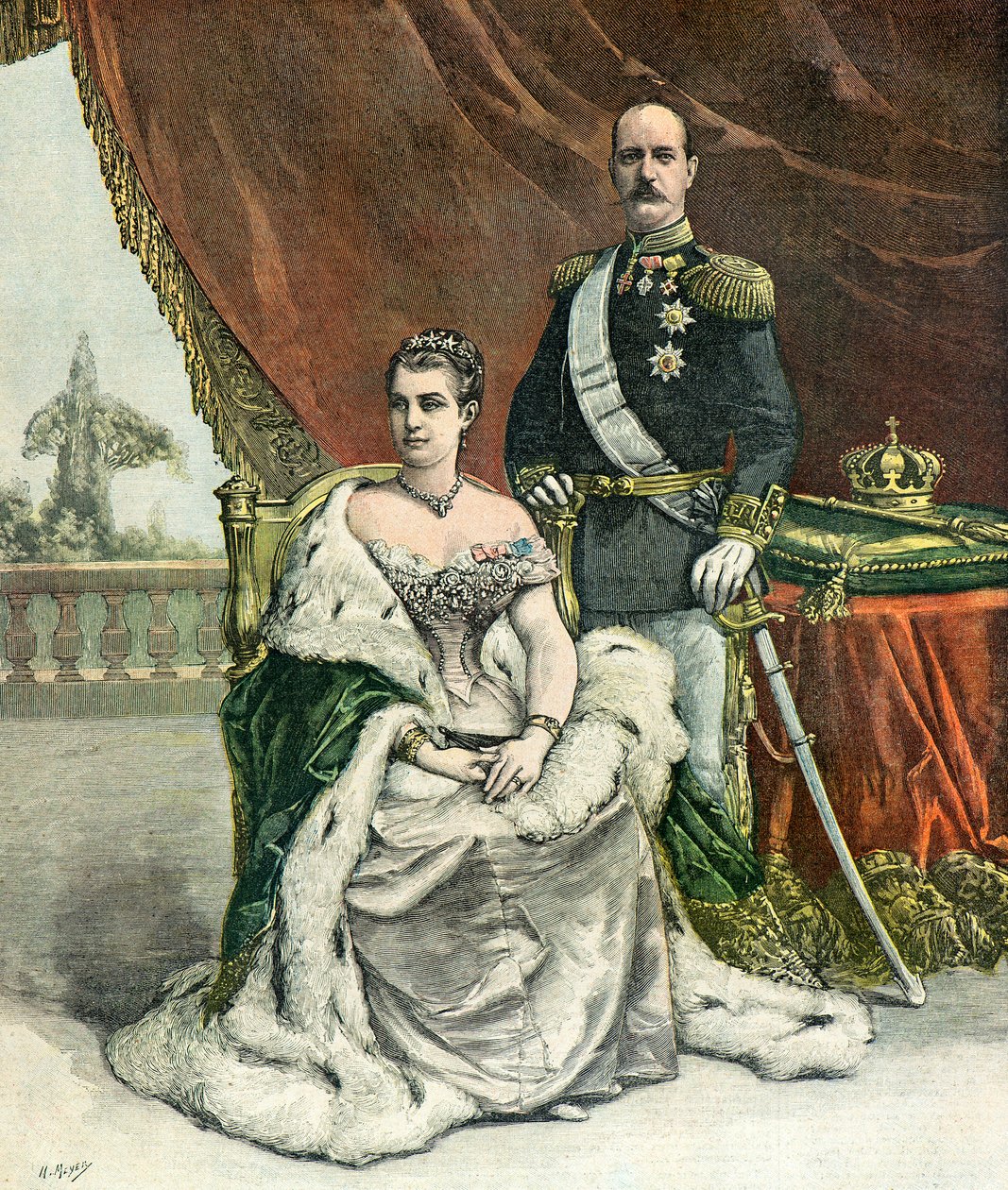 Portret van koning George I van Griekenland door Henri Meyer