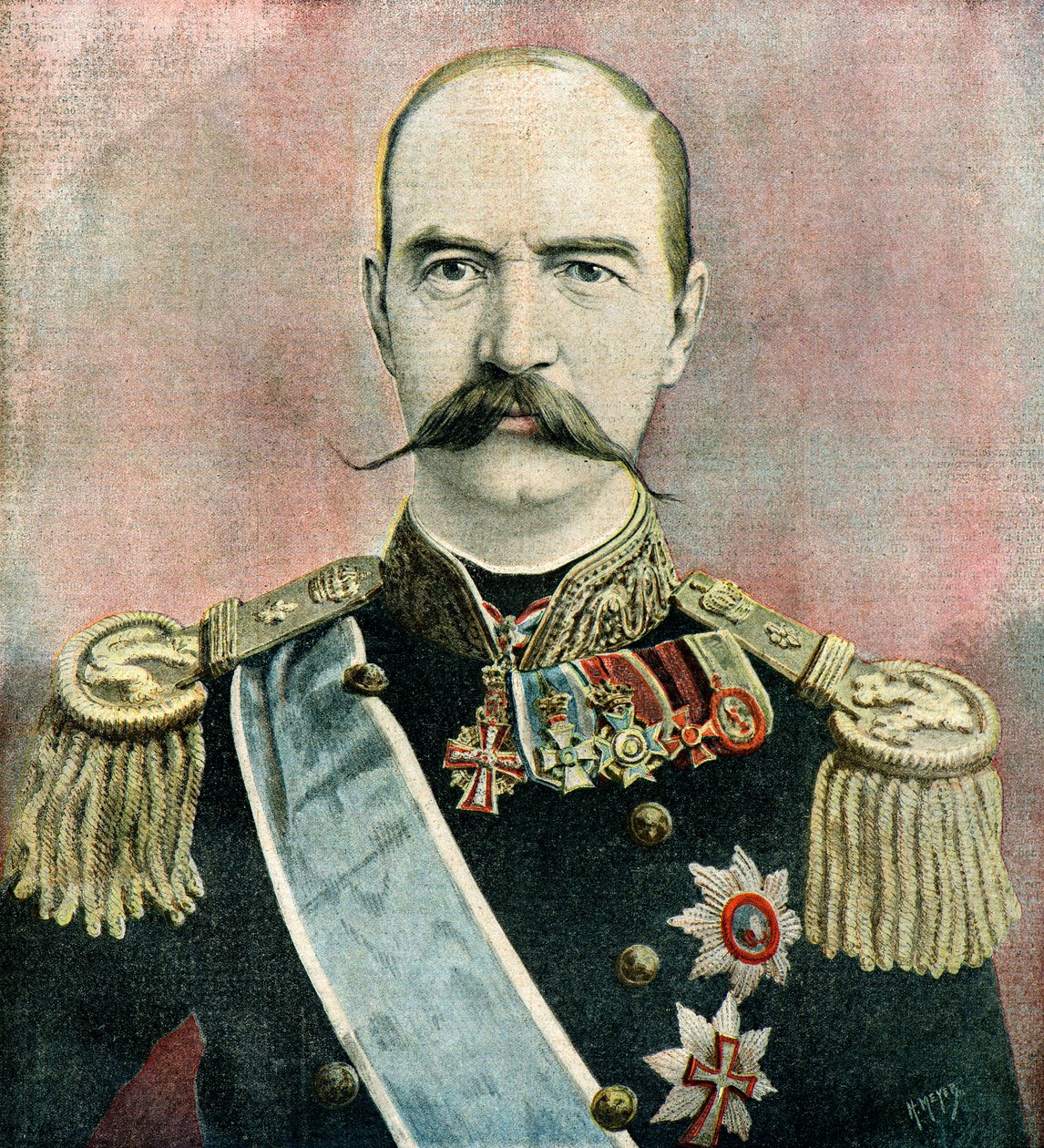 Portret van koning George I van Griekenland door Henri Meyer