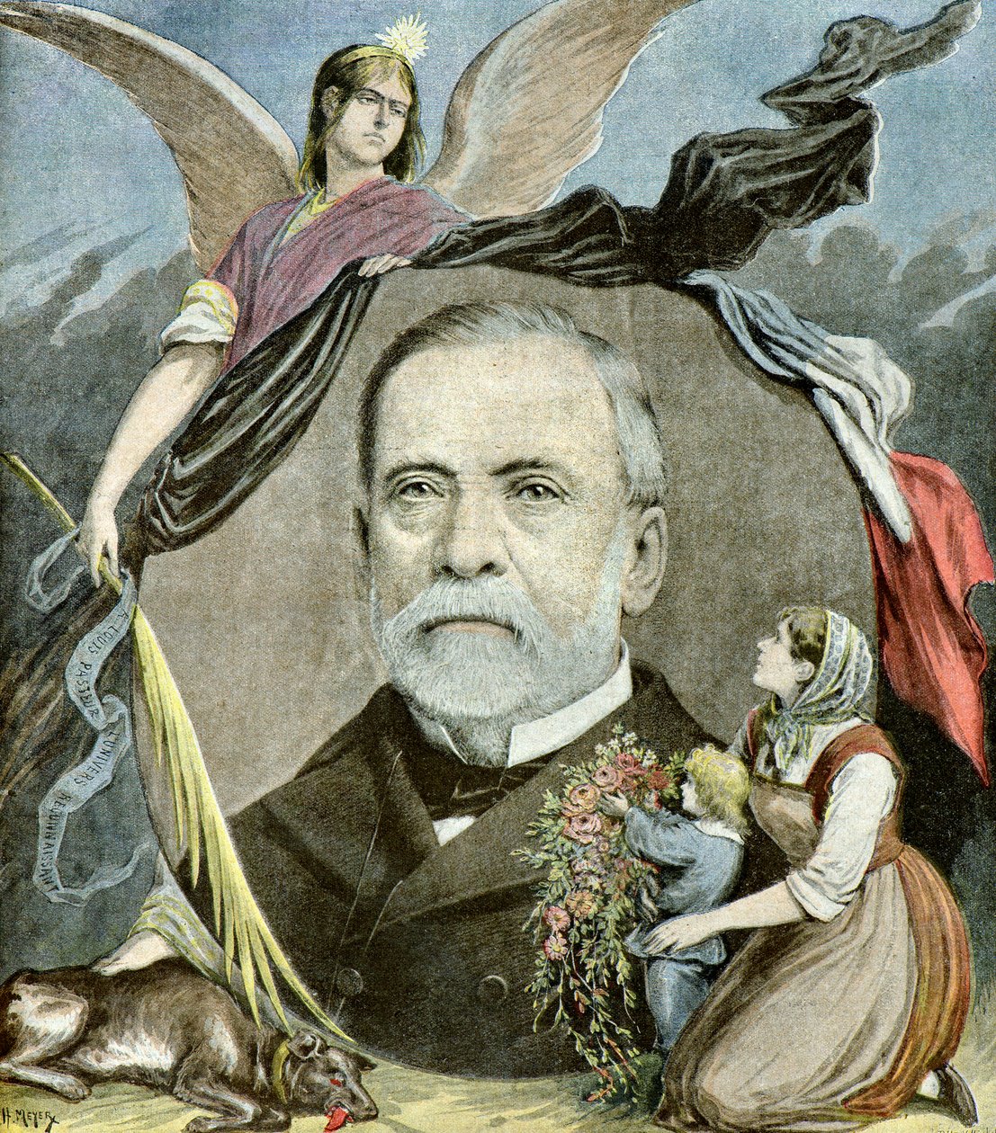 Portret van Louis Pasteur,1895 (Illustratie) door Henri Meyer