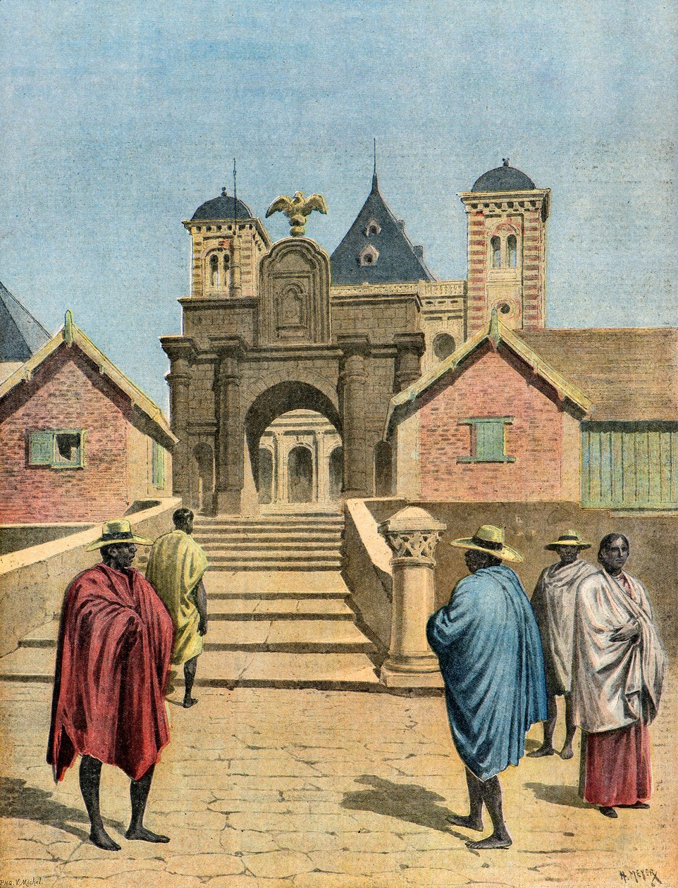 Het paleis van koningin Ranavalona 3 door Henri Meyer