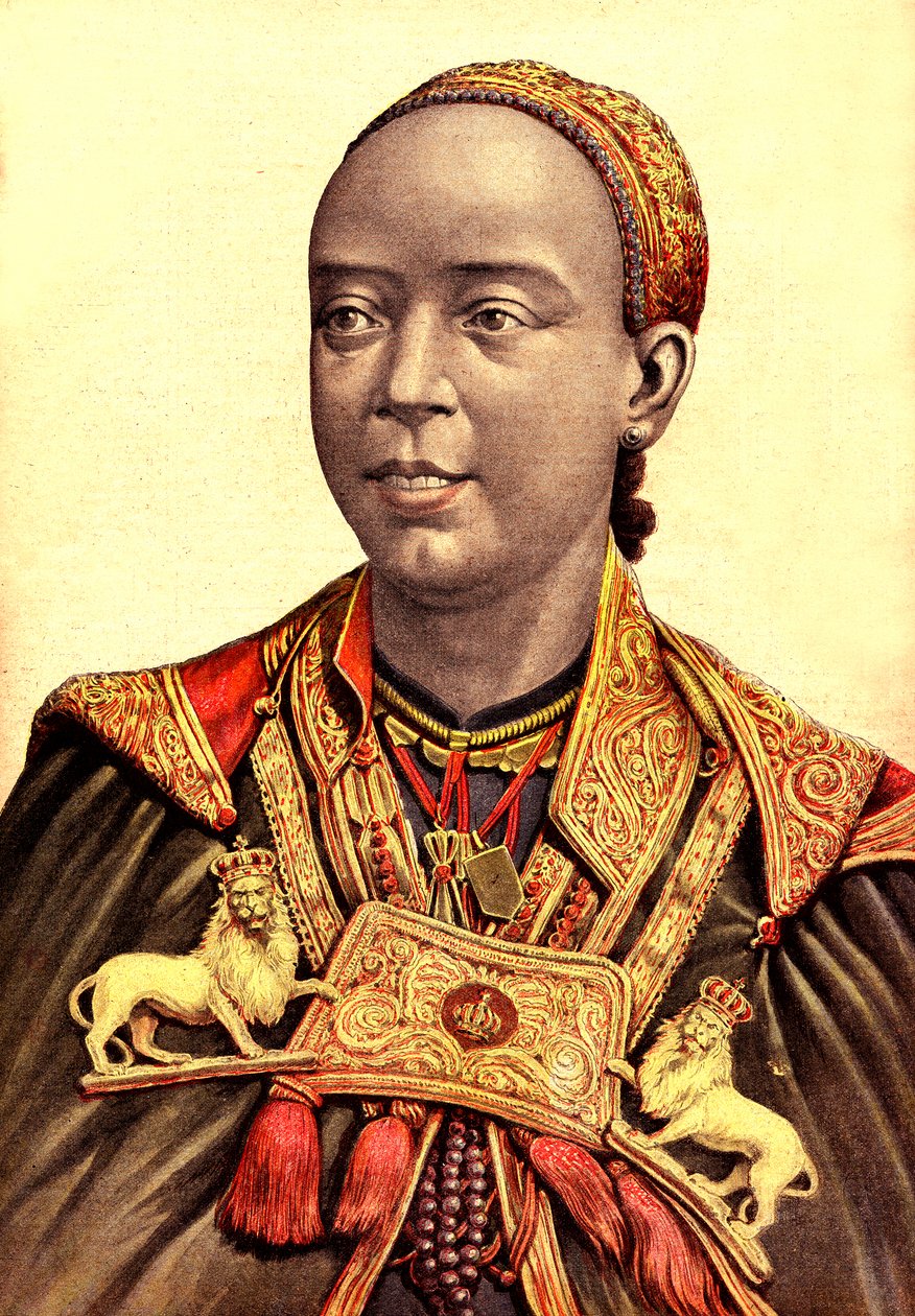 Taytou Betel, keizerin-gemalin van Menelik II van Ethiopië door Henri Meyer