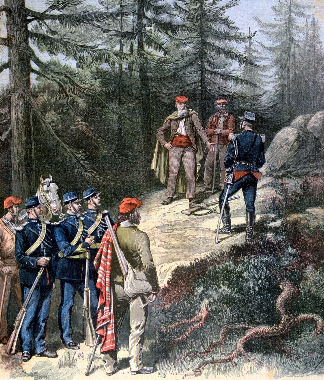 De Corsicaanse bandiet, Jacques Bellacoscia, geeft zich over aan de politie, 1892 door Henri Meyer