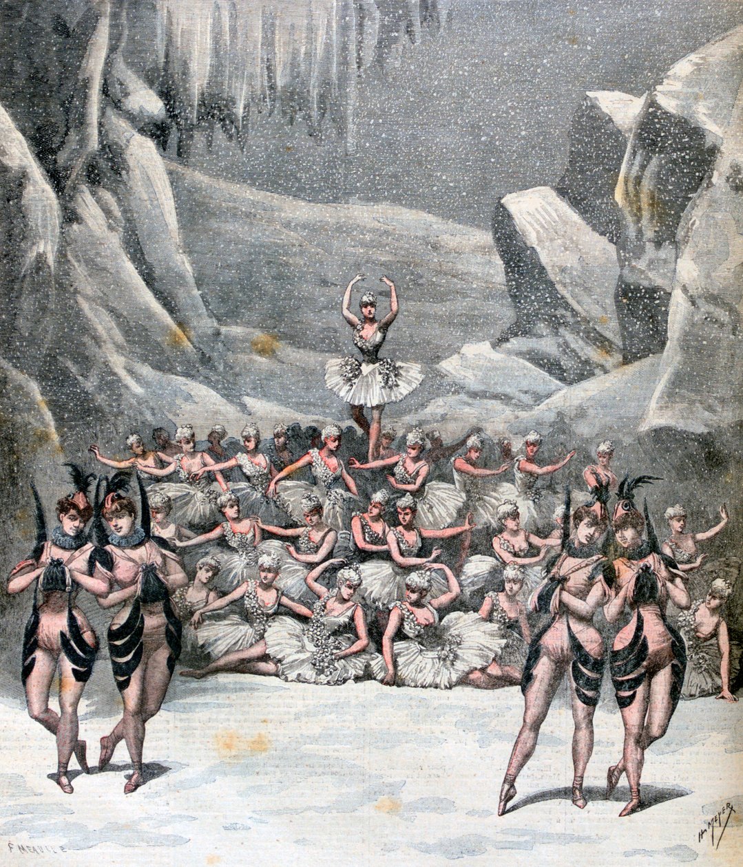 Het sneeuwballet, uit la Voyage dans la Lune door Jacques Offenbach, 1892 door Henri Meyer