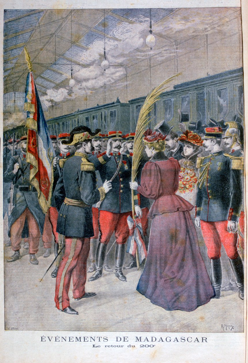 De terugkeer van het 200 regiment uit Madagaskar, 1896 door Henri Meyer