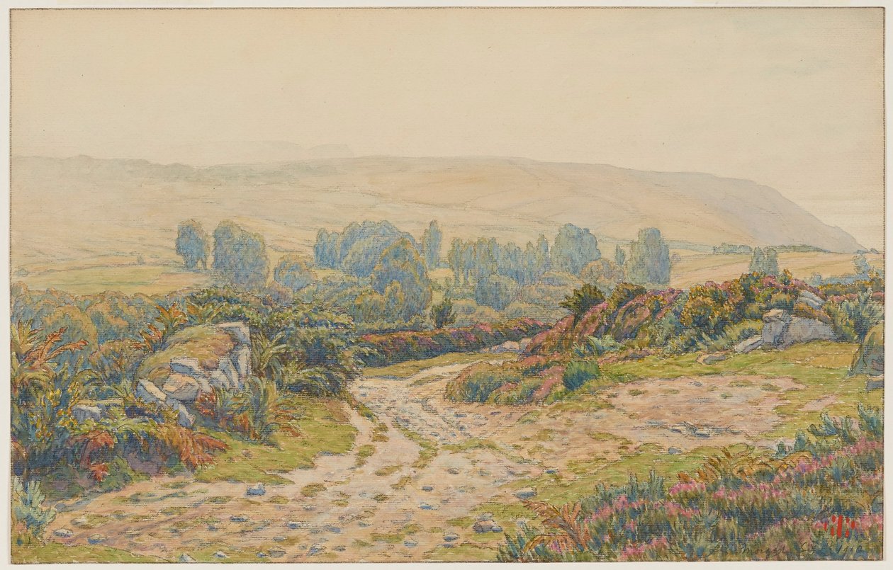 Nevel en dauw. Heidevelden van Pors Léonnec. Morgat door Henri Rivière