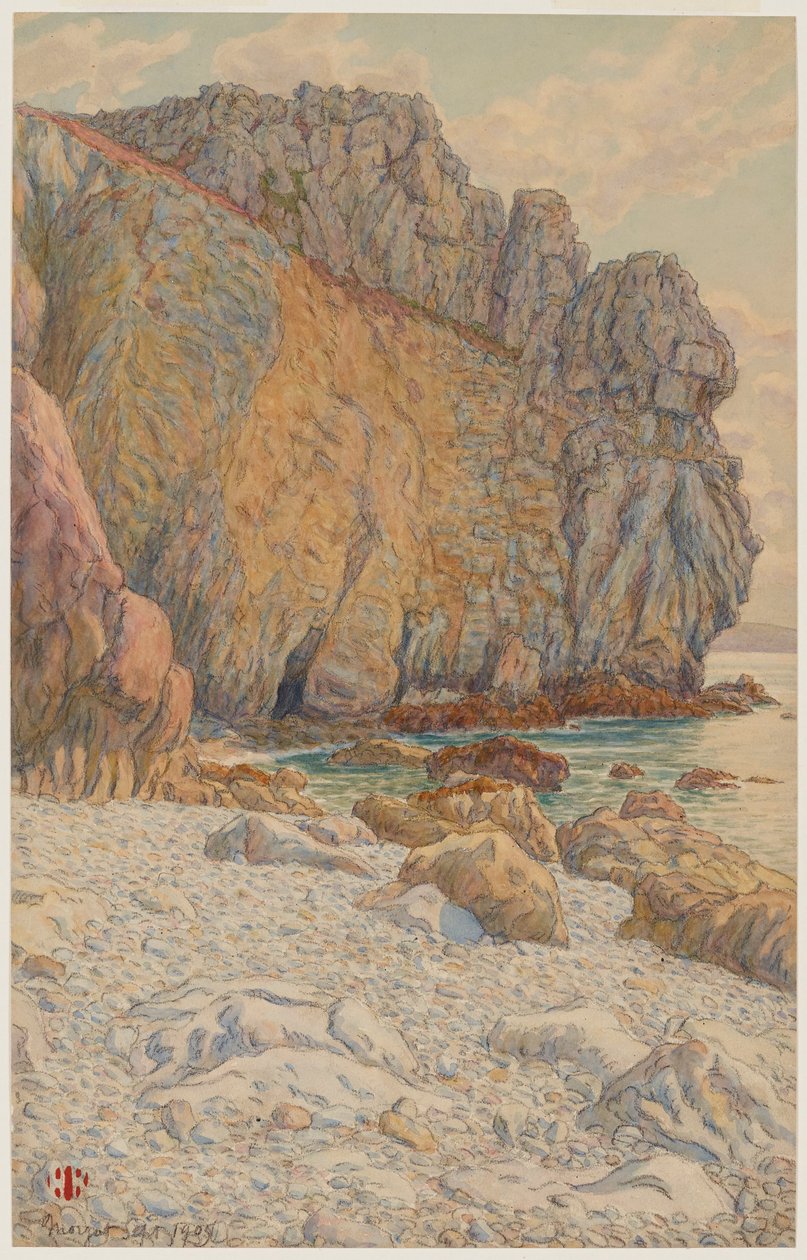 De kliffen van Port Haor. Morgat door Henri Rivière
