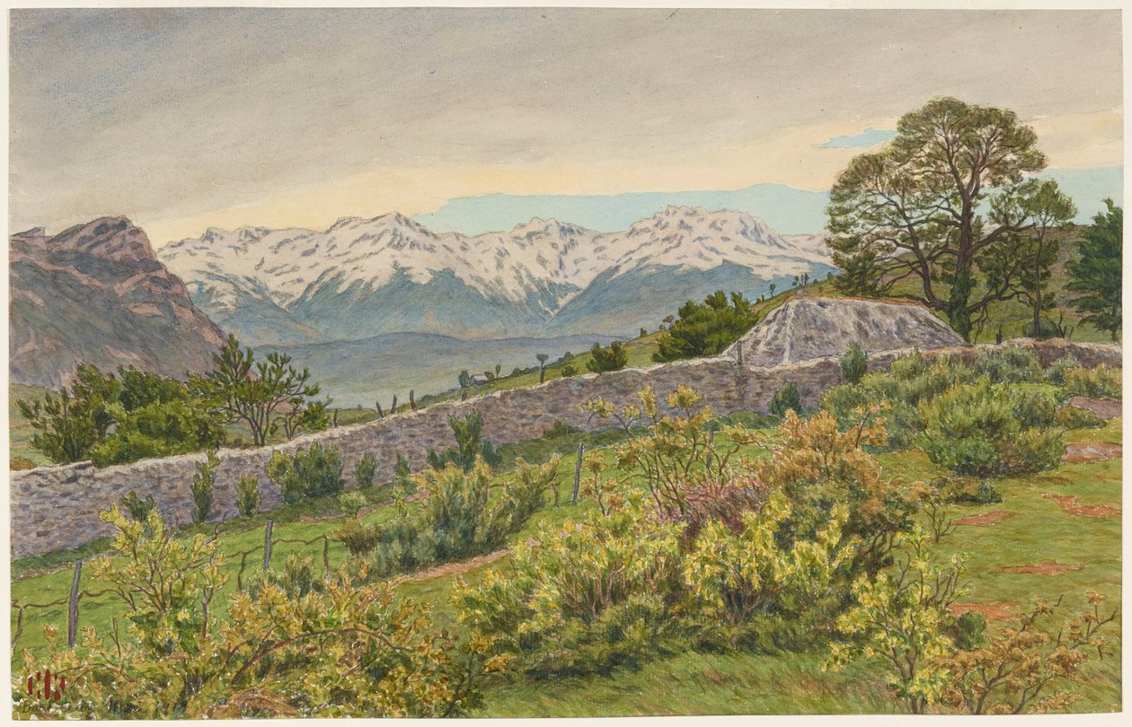 Grijze ochtend boven de Alpen (Barberaz) door Henri Rivière
