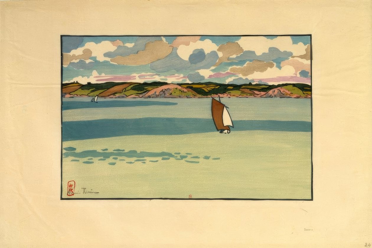 Bark, baai van de Fresnaye (Saint-Cast) door Henri Rivière