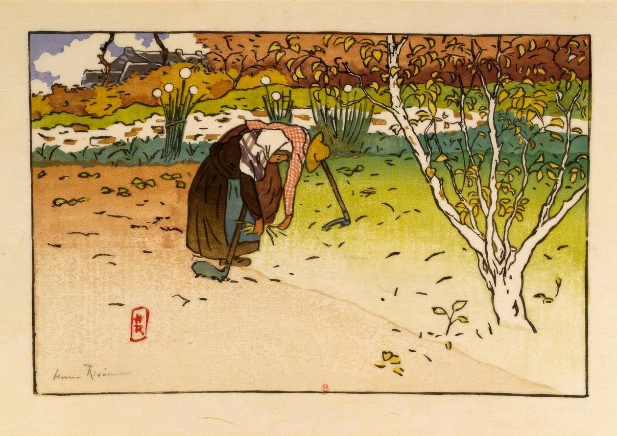 Moestuin in de Ville-Hue (Saint-Briac) door Henri Rivière