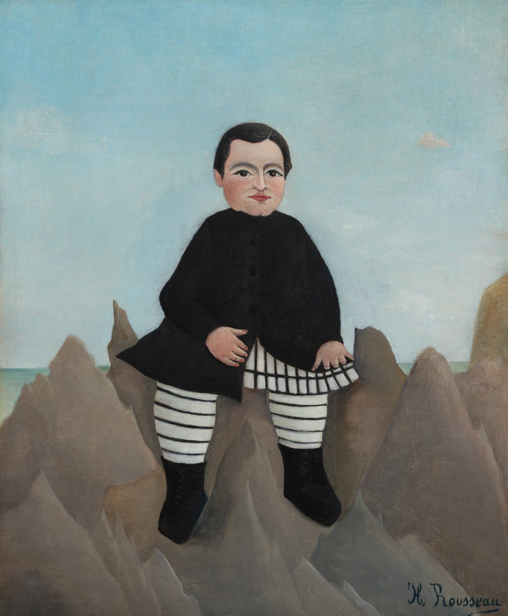 Jongen op de rotsen door Henri Rousseau