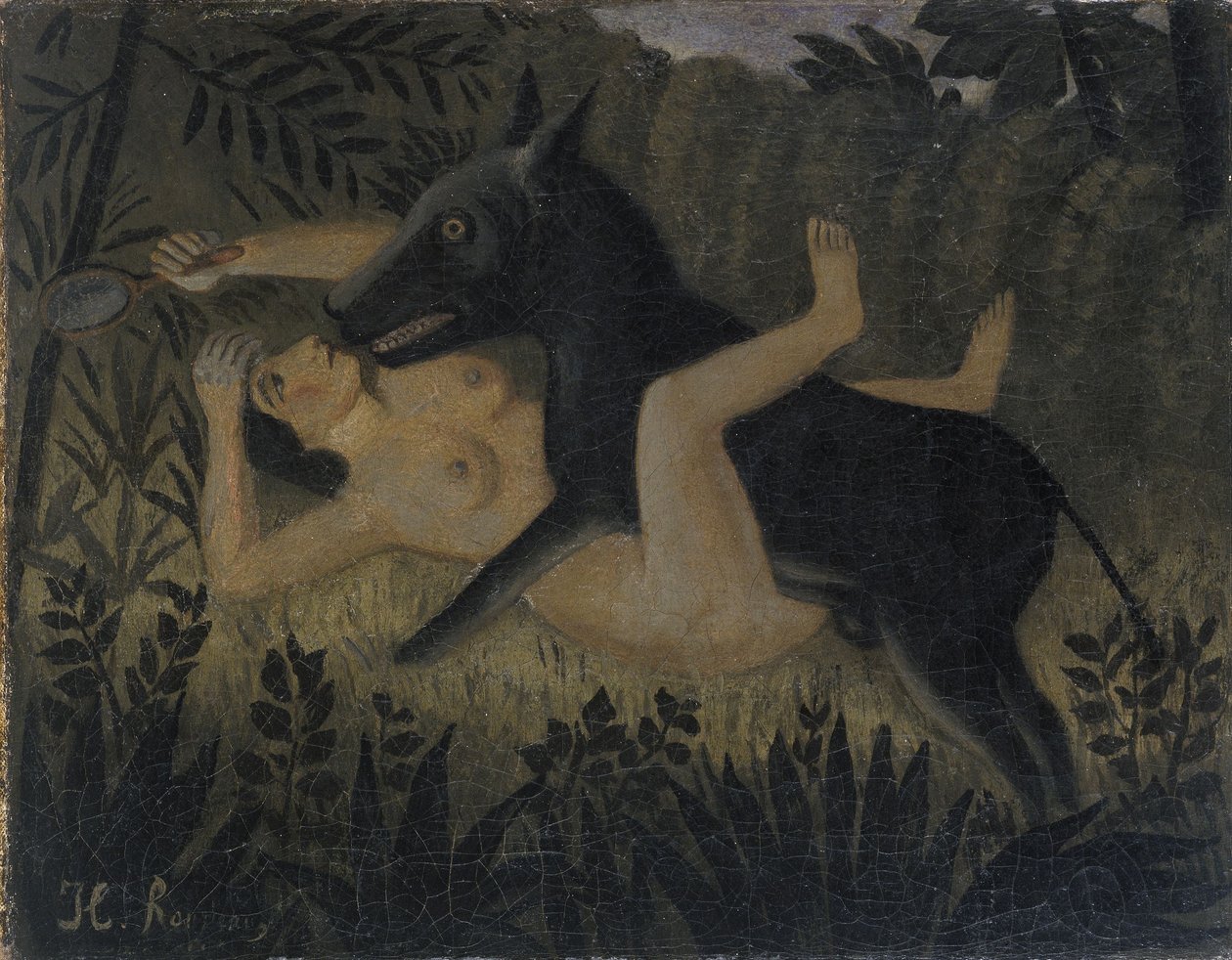 Belle en het Beest door Henri Rousseau