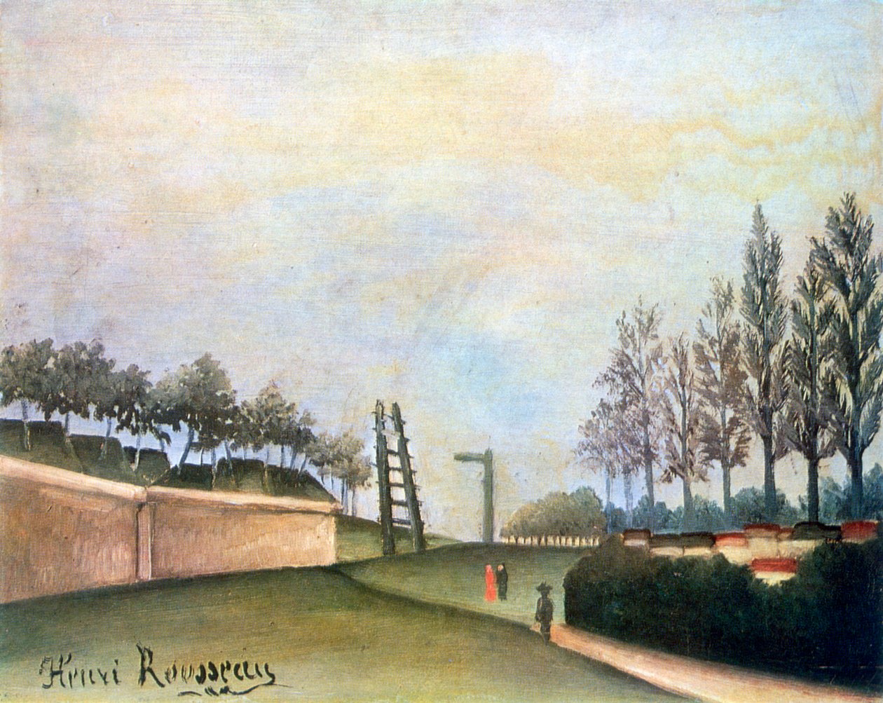 Uitzicht op de vestingwerken links van de poort van Vanves door Henri Rousseau
