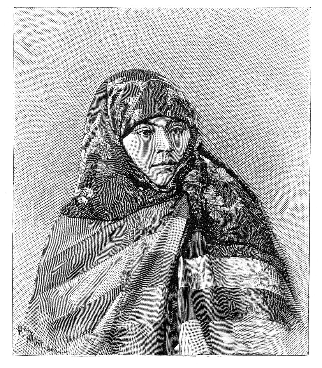 Een vrouw uit Brussa, Turkije door Henri Thiriat