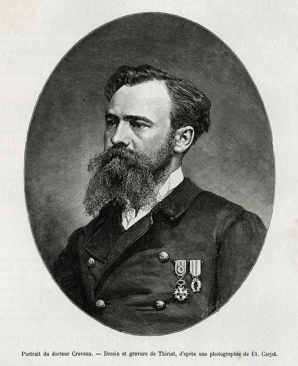 Portret van Dr. Jules Nicolas Crevaux (1847-1882), arts en ontdekkingsreiziger van Zuid-Amerika (van Frans-Guyana tot Argentinië), hij had grote belangstelling voor de studie van zeden en de geschiedenis van de bevolkingen die hij tijdens zijn reizen ontmo door Henri Thiriat