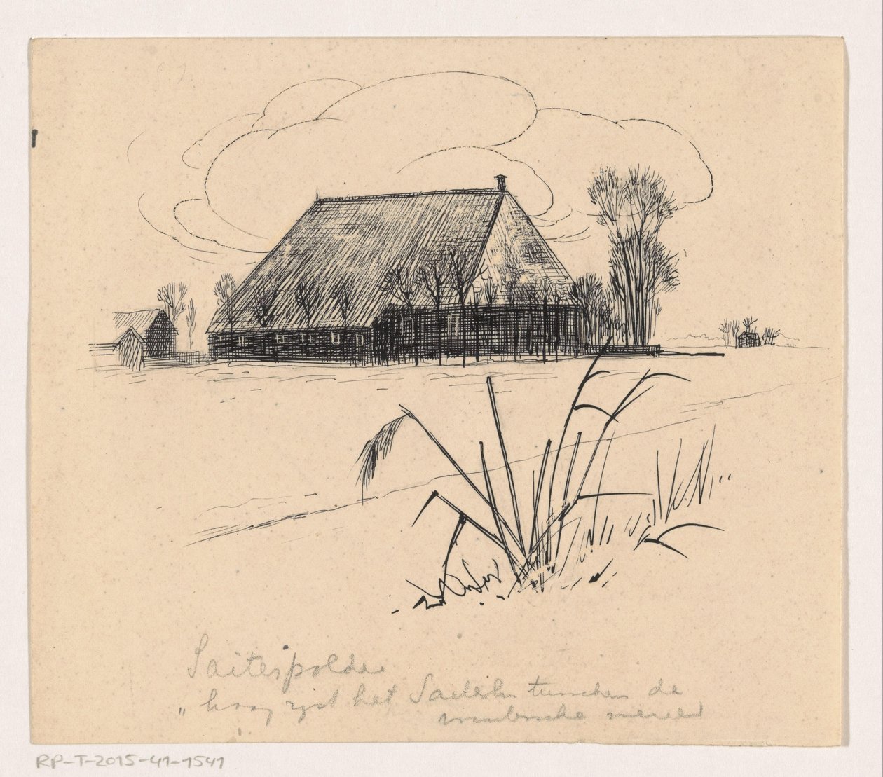 Schuur in de Saiterpolder door Henri Verstijnen