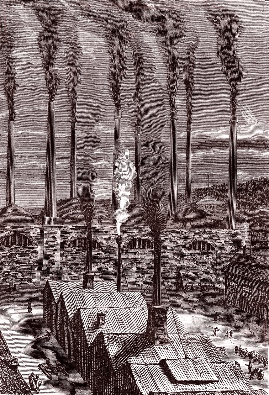 Grote kanonnenfabriek in Goldspring, nabij New-York door Henri de Montaut