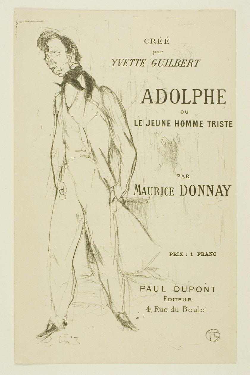 Adolphe—De Trieste Jonge Man door Henri de Toulouse-Lautrec